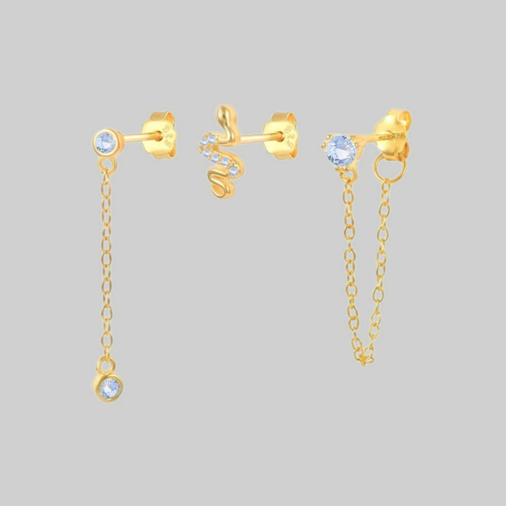 Penina Dainty Blue Ear Stack