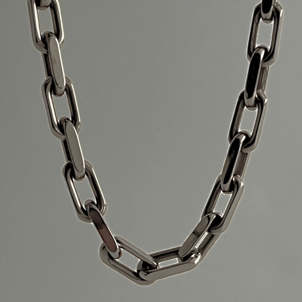 Meg Statement Paperclip Chain Necklace | Silver