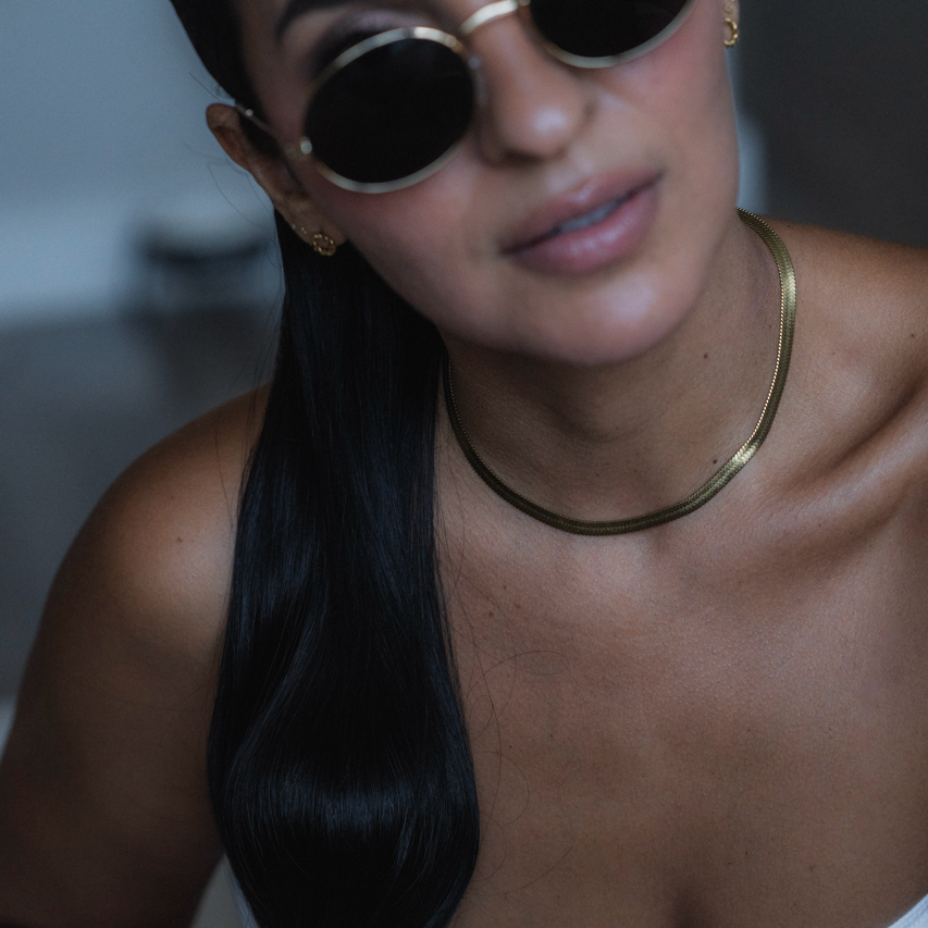 Mia Classic Herringbone Shorty Necklace