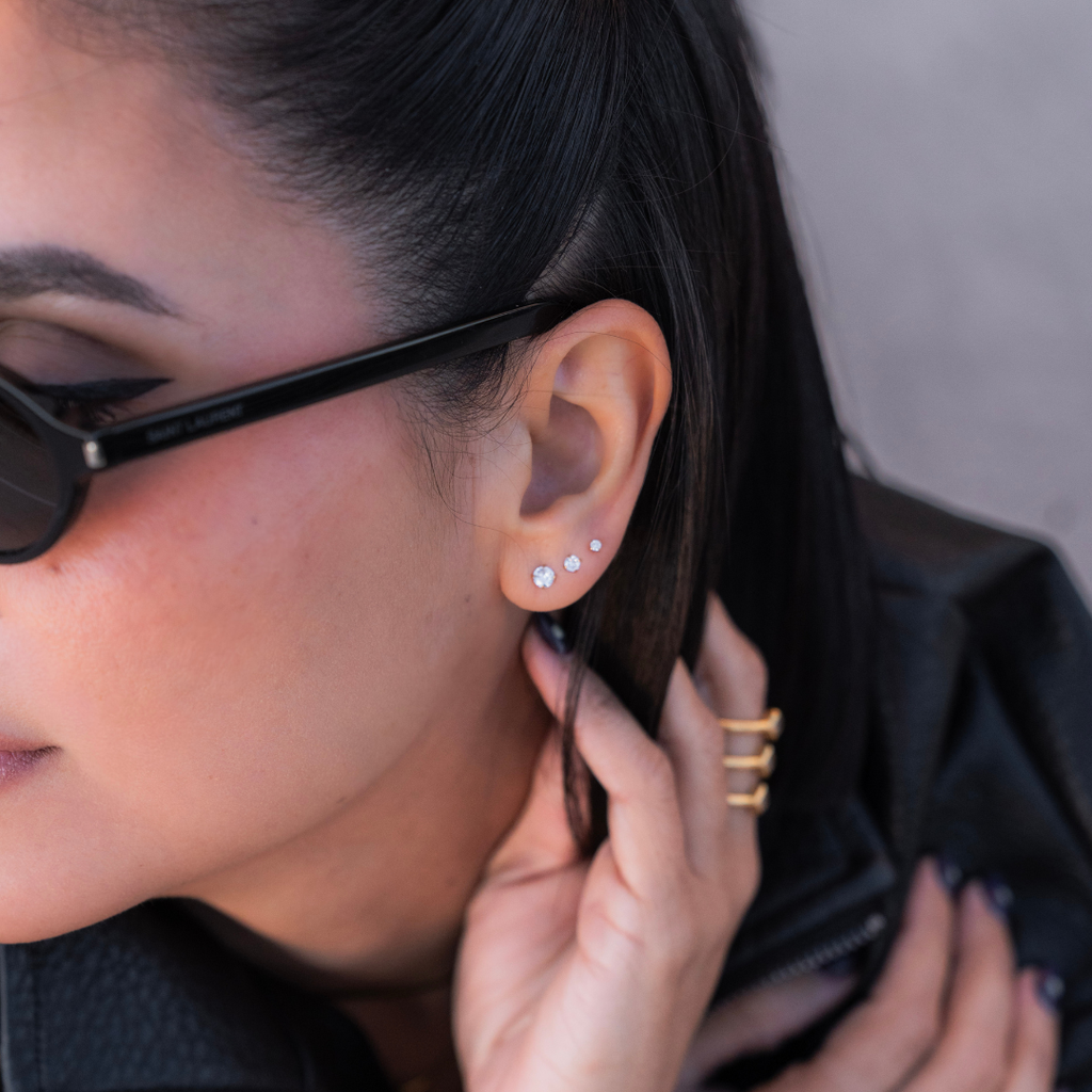 Trois Stud Earrings Set | Gold | 6 pieces