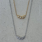 Pia Multi CZ Dainty Chain Necklace | Gold Hue