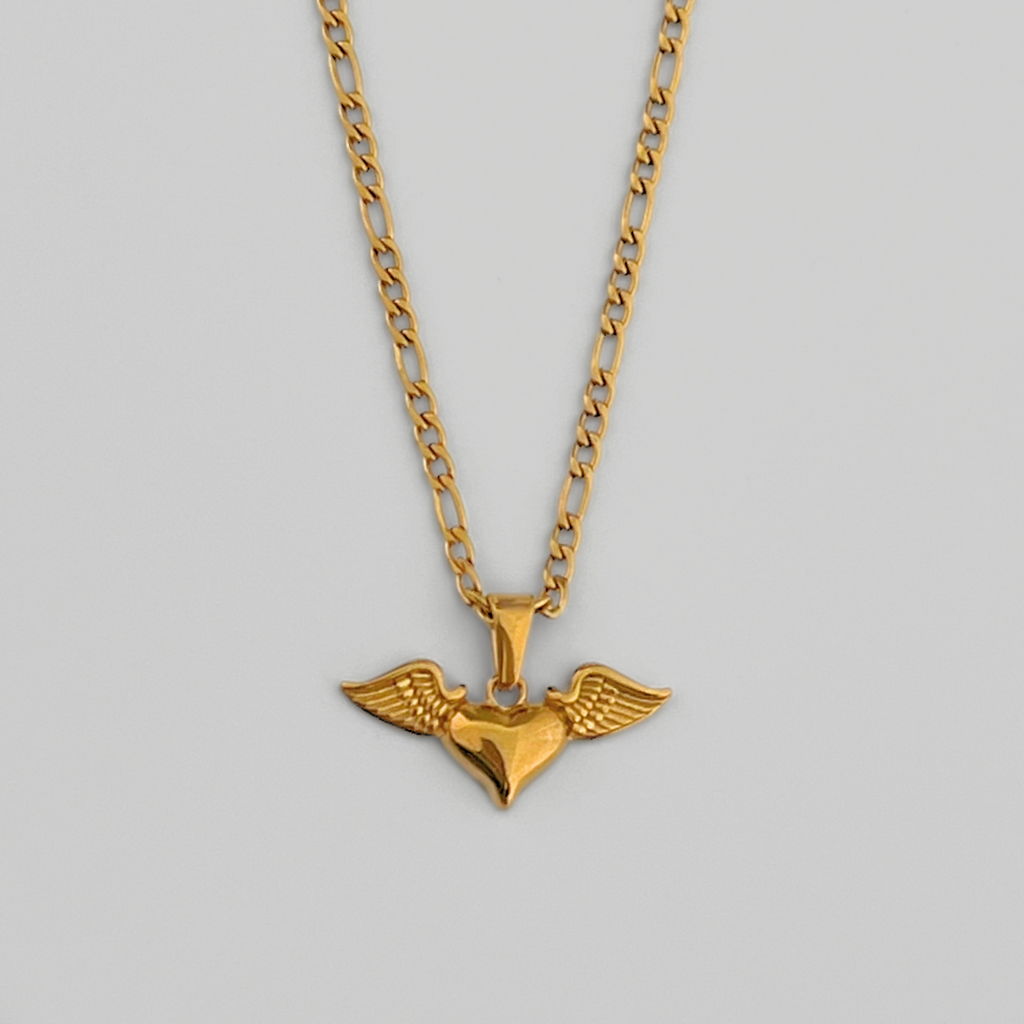 Love & Freedom Figaro Chain Necklace | Gold