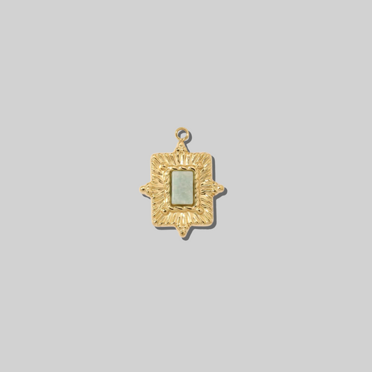 Semi-Precious Rectangle Pendant Charm | Amazonite