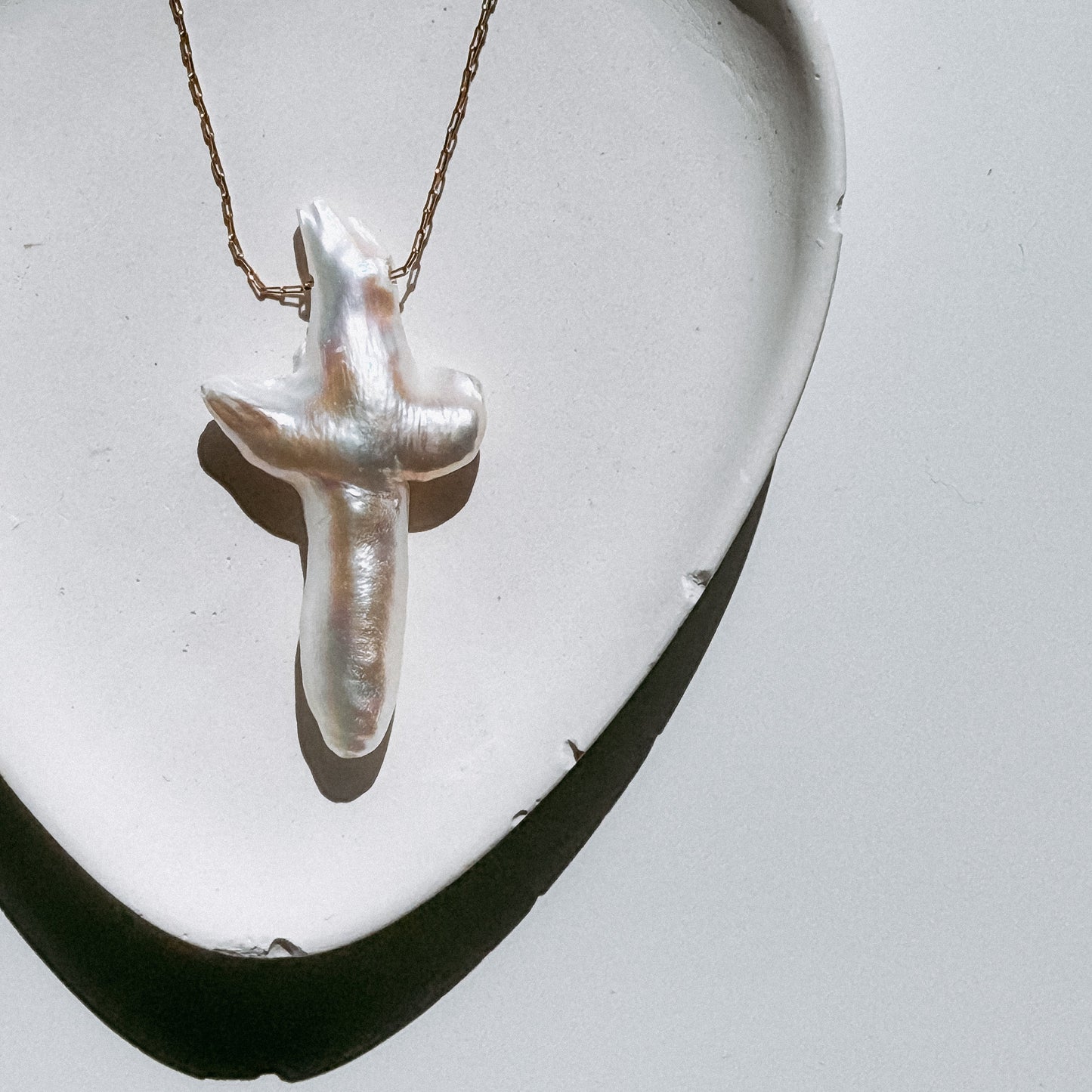Maze Freshwater Pearl Cross Necklace