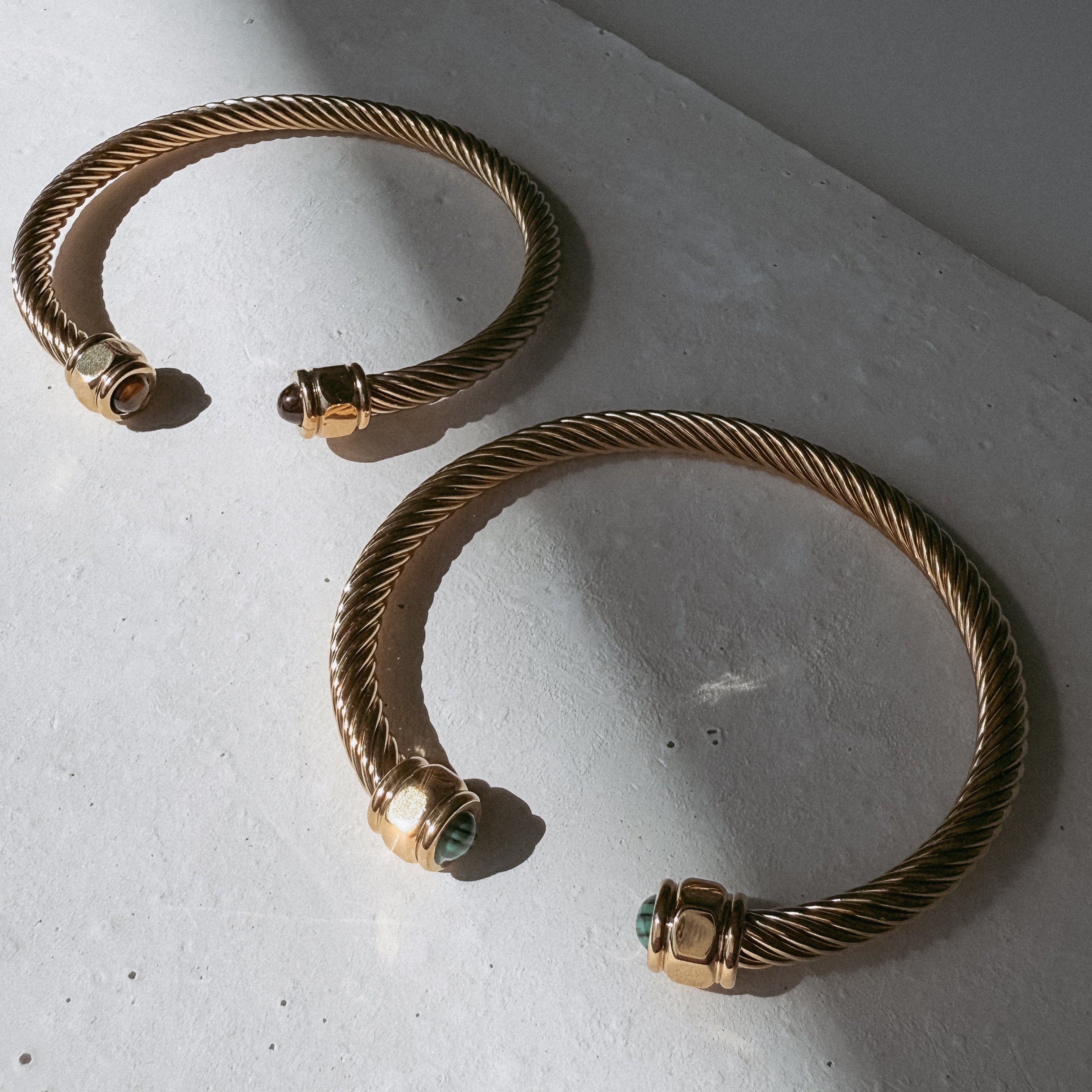 Berta Open Bangle | Brown Tiger Eye