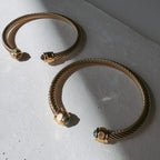 Berta Open Bangle | Green Malachite