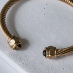 Berta Open Bangle | Brown Tiger Eye