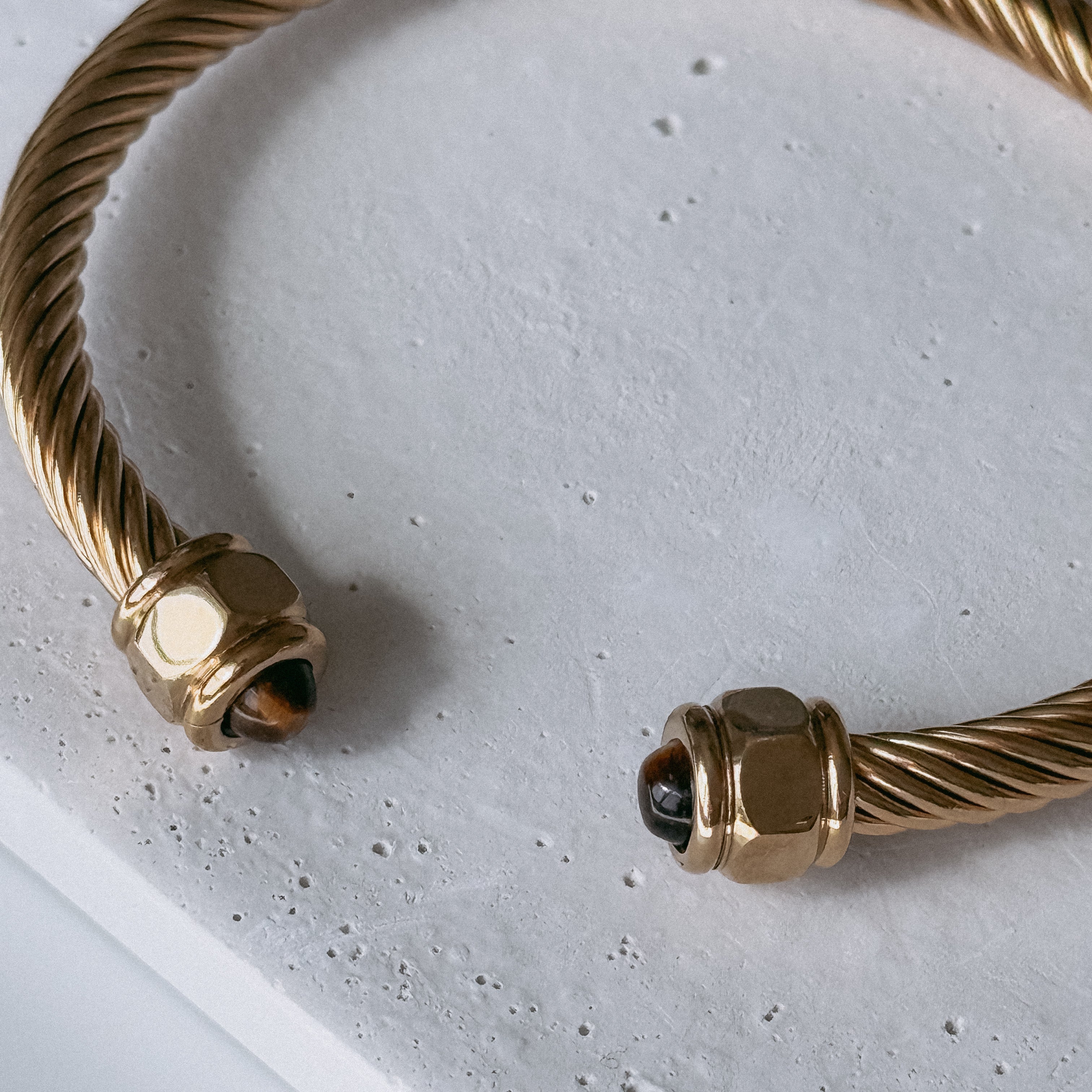 Berta Open Bangle | Brown Tiger Eye