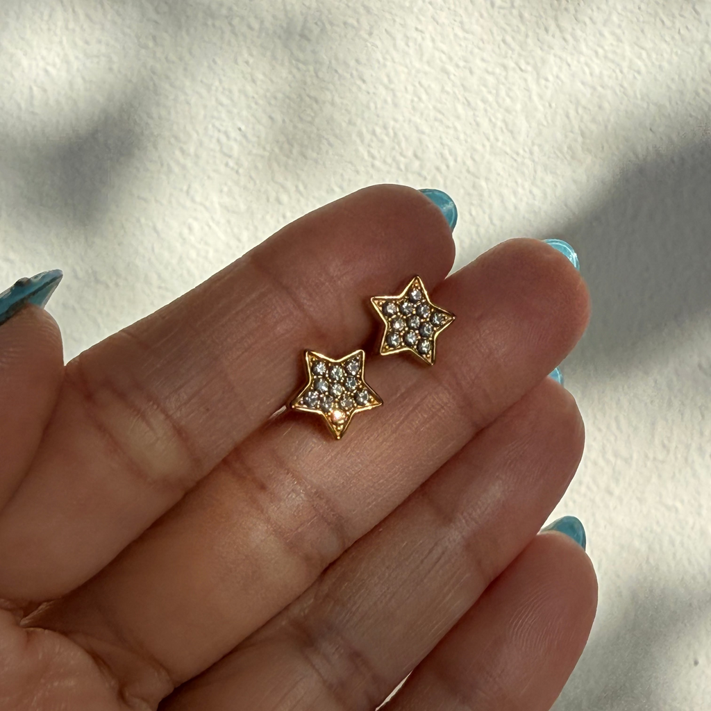 CZ Pave Star Stud Earring