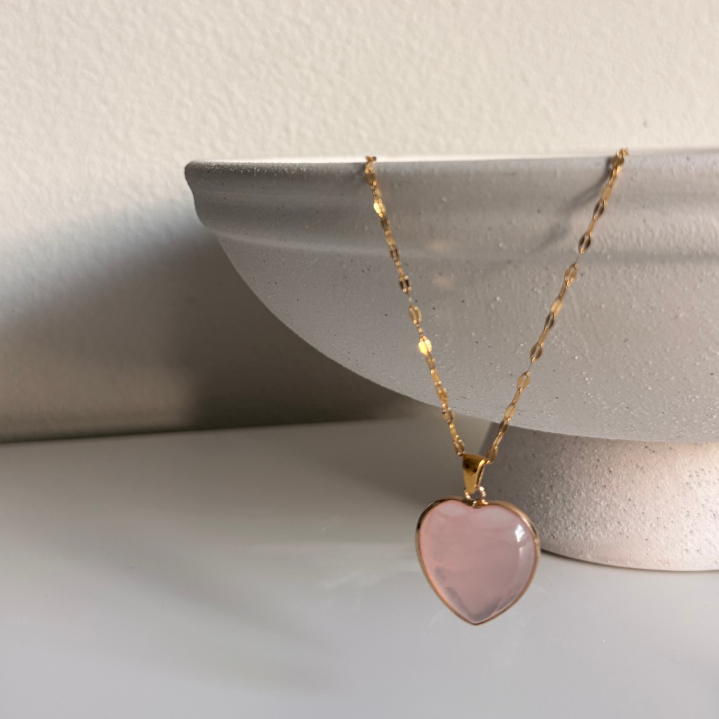 Pink Quartz Pendant Necklace