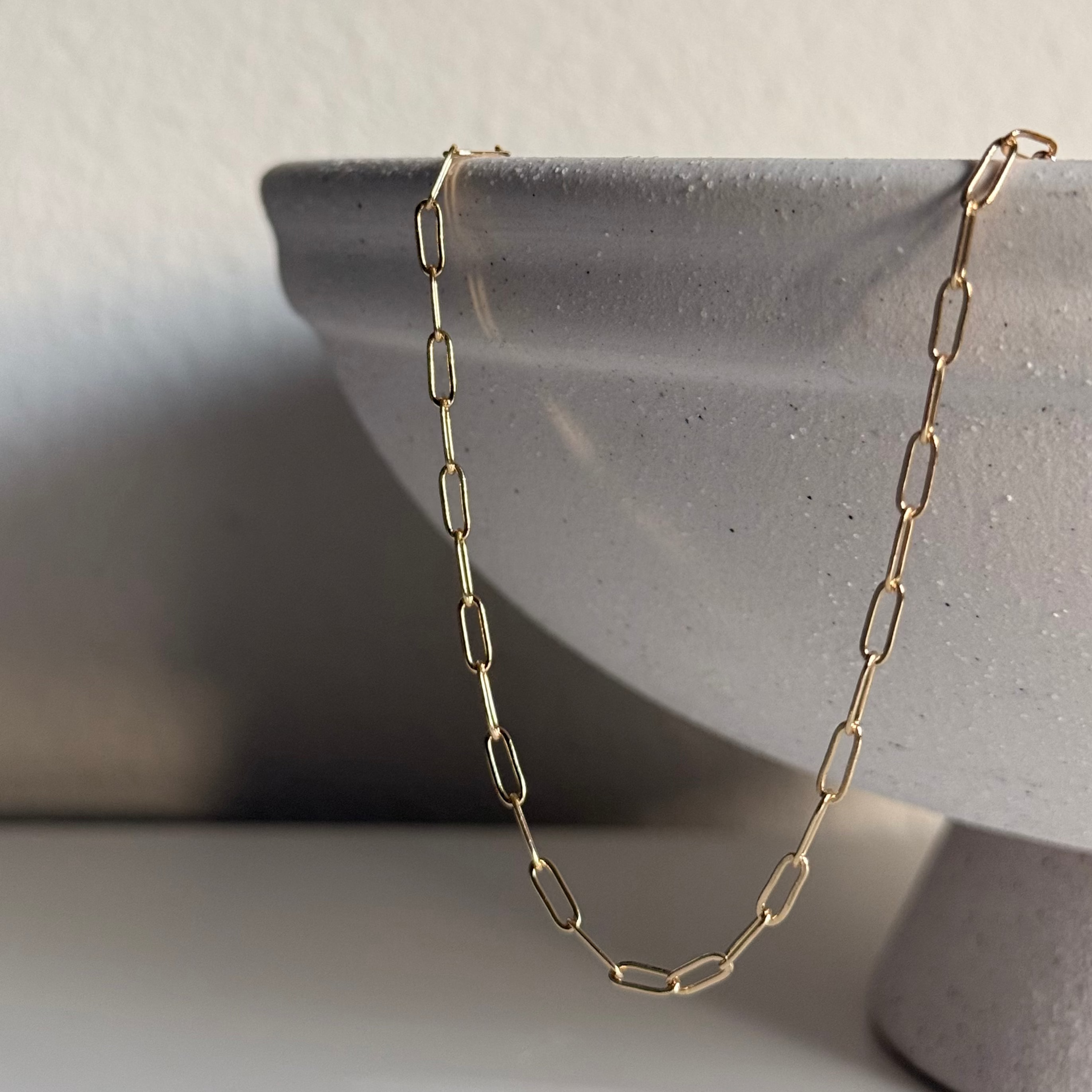 Dainty Gold Plated Paperclip Necklace