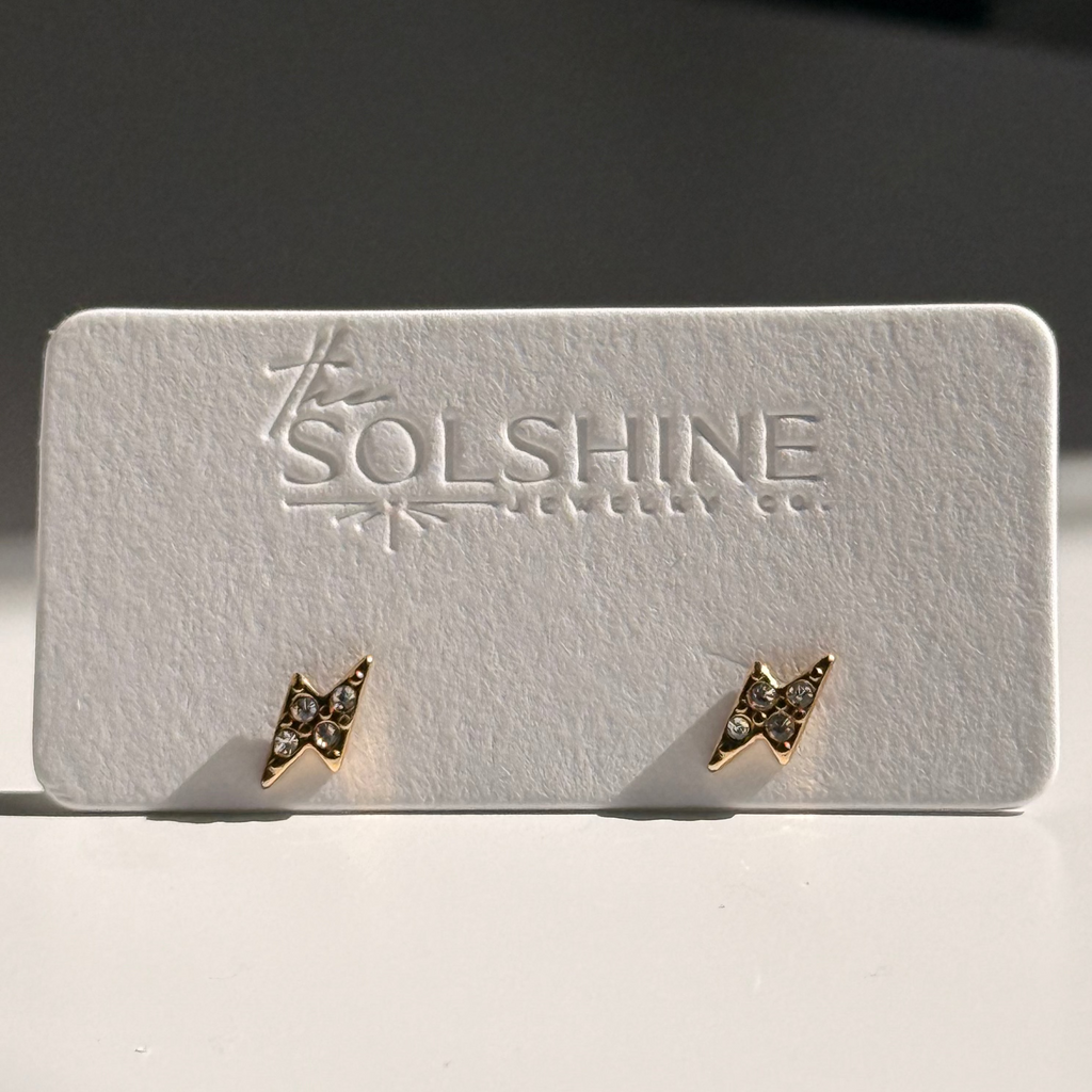 Dainty CZ Pave Bolt Studs