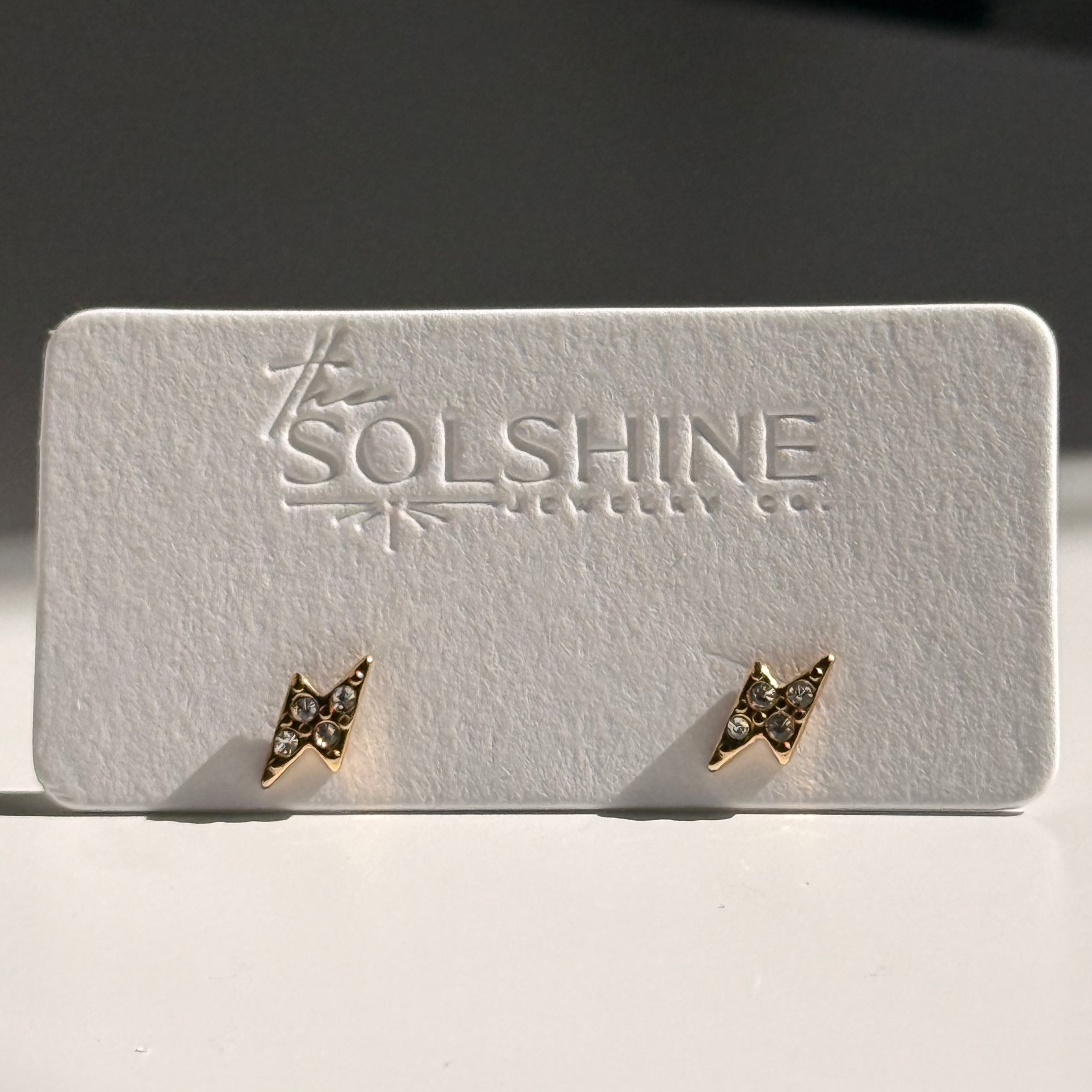 Dainty CZ Pave Bolt Studs