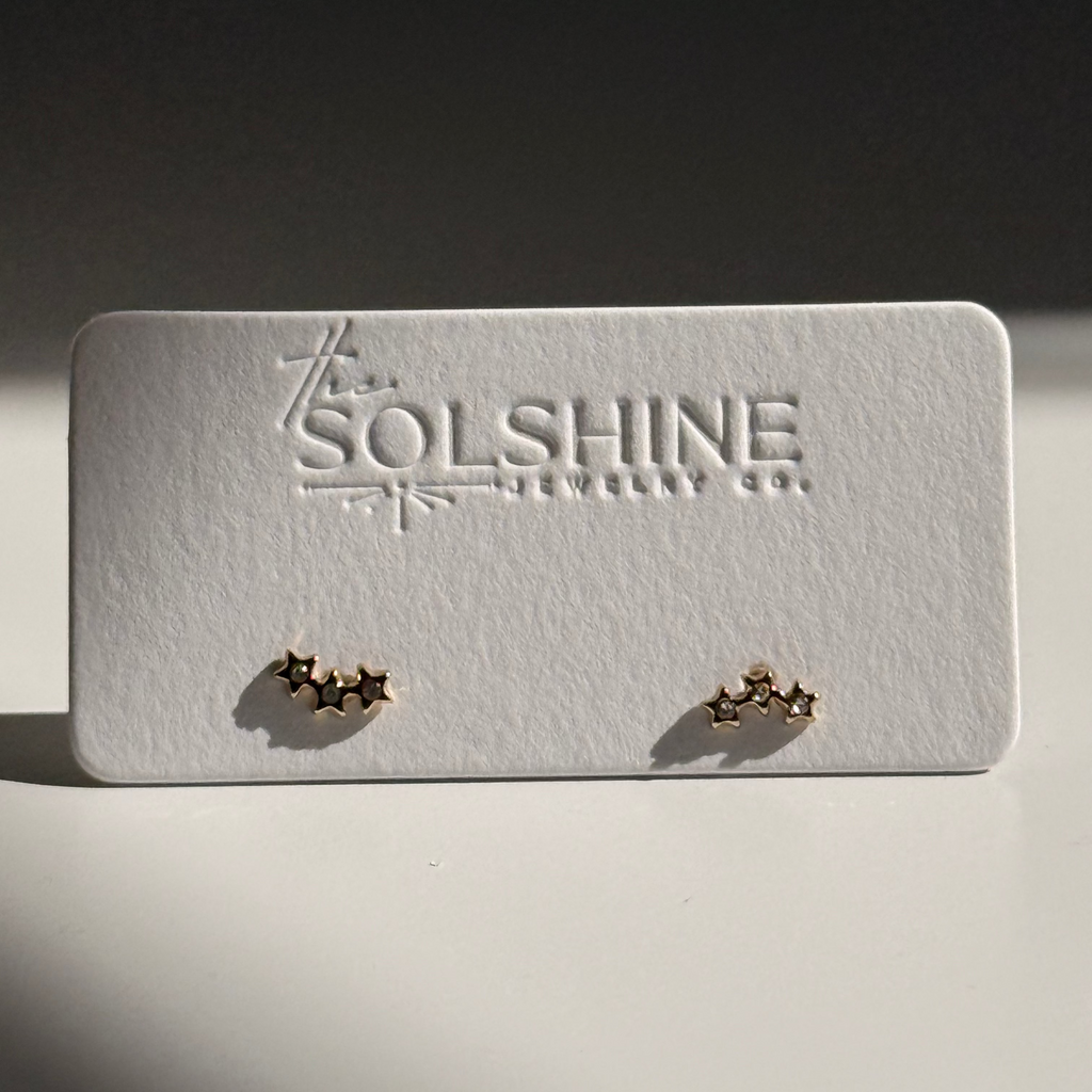 Dainty CZ Pave Multi-Star Studs