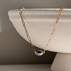 Black Pearl Paperclip Necklace