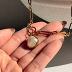 Gilded Pearl Pendant Necklace