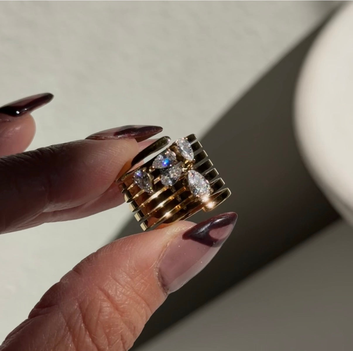 Multi Stone Spring Ring - size 6