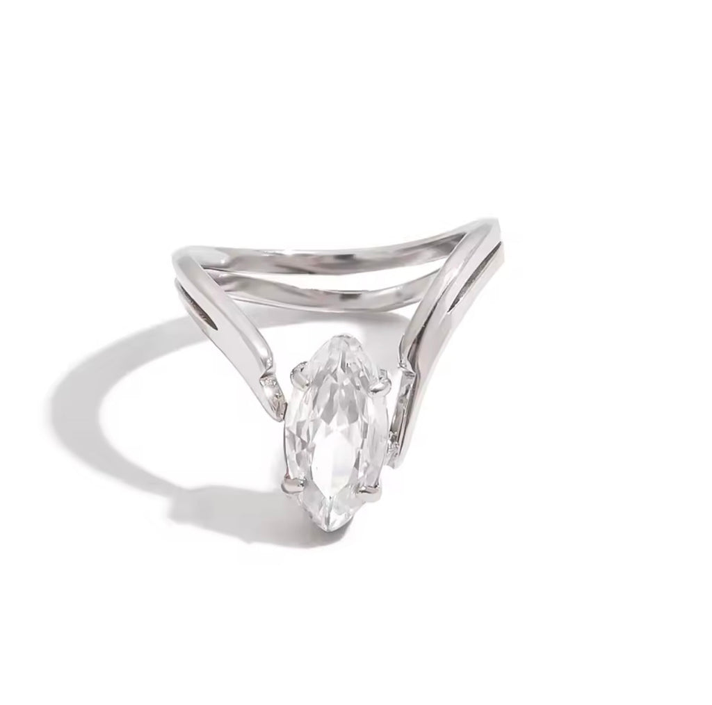 NEW IN: Quarry Marquise-Cut CZ Ring | Silver