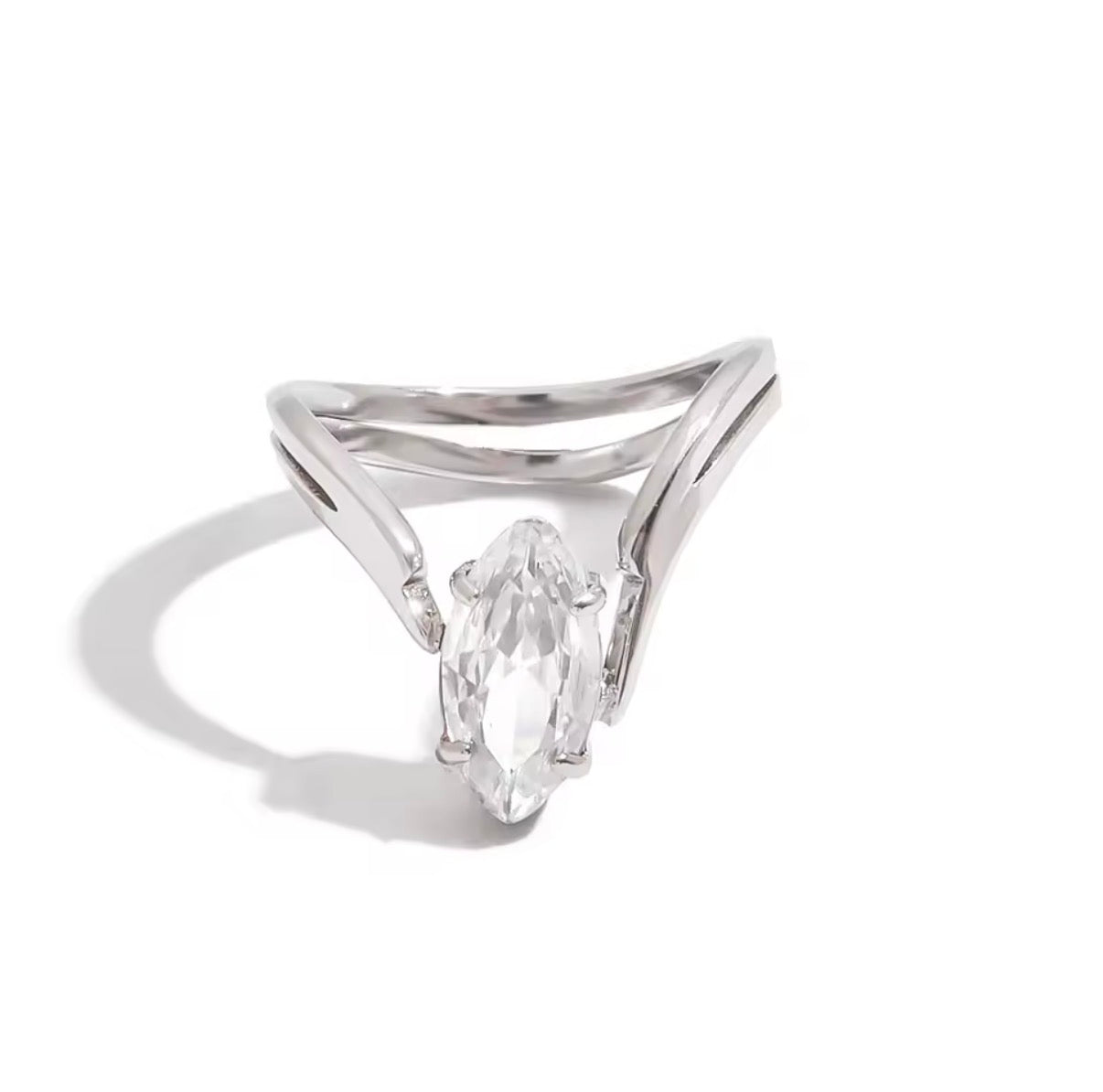 NEW IN: Quarry Marquise-Cut CZ Ring | Silver
