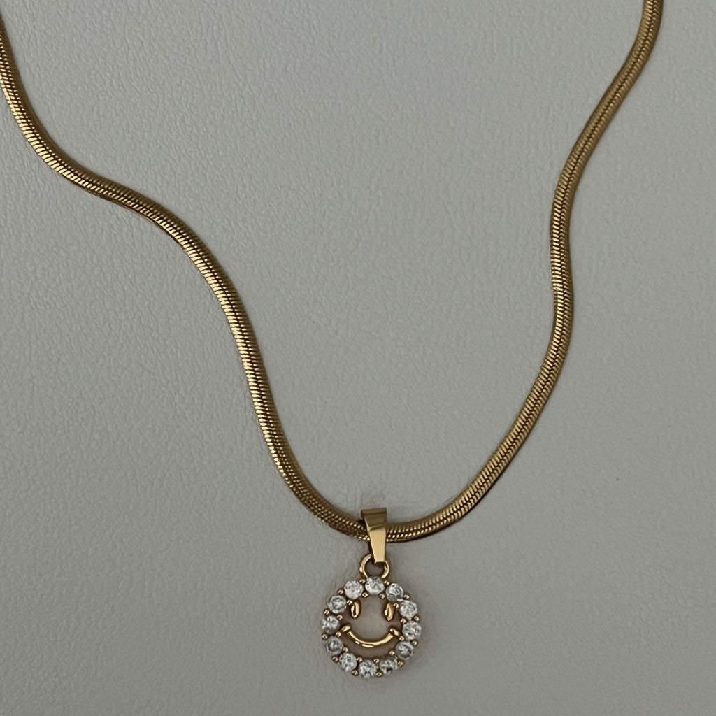 All Smiles Herringbone Chain Necklace