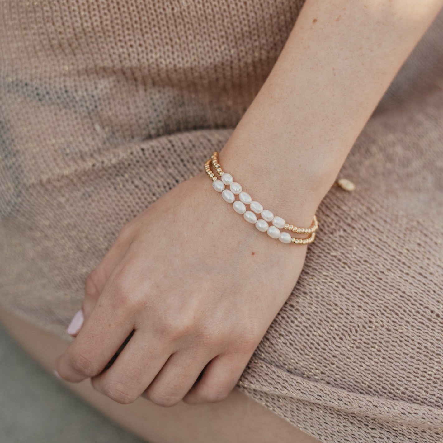 Abby Pearl Bracelet Set | 2 Pieces