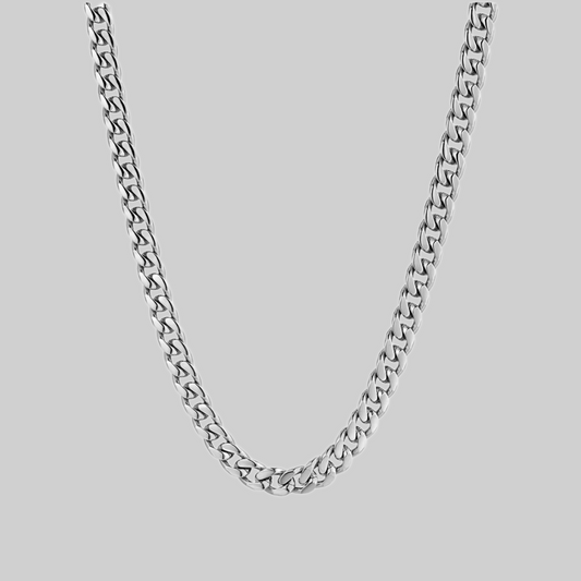 John Doe Men's 6mm Cuban Chain Necklace | Silver