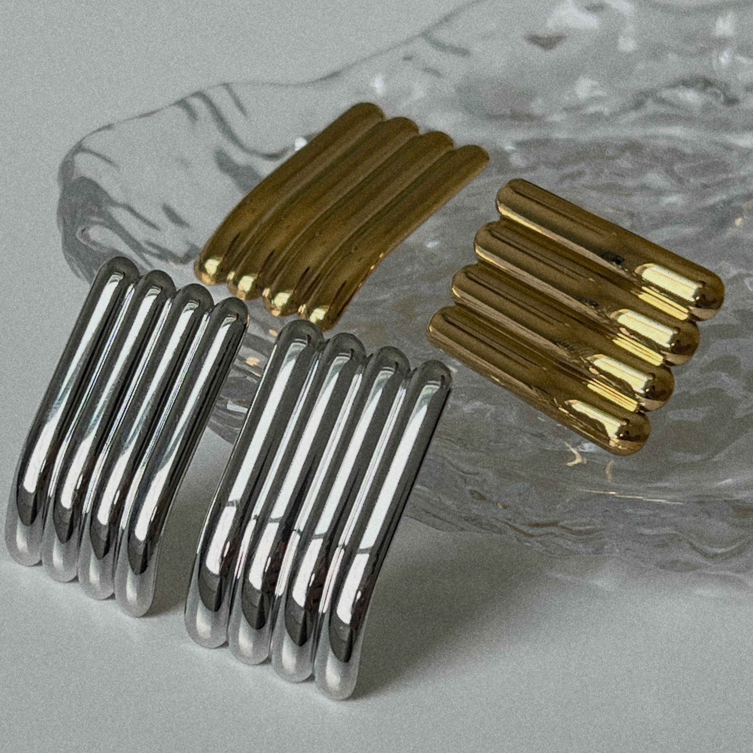 Gracie Rectangular Earrings | Silver