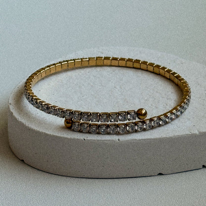 Tindra Adjustable Tennis Bangle Bracelet | Gold