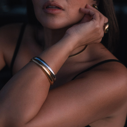 Moxie Rectangular Bangle Bracelet | Silver