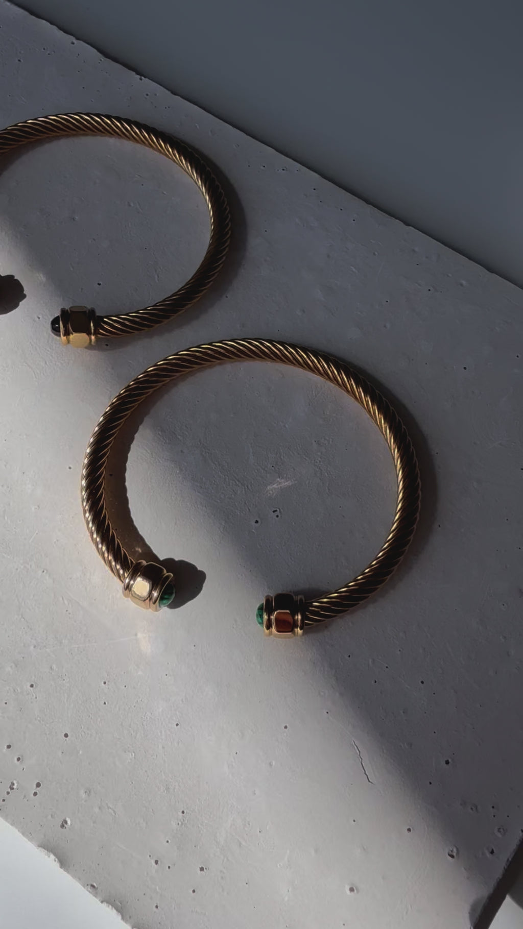 Berta Open Bangle | Brown Tiger Eye