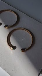 Berta Open Bangle | Brown Tiger Eye