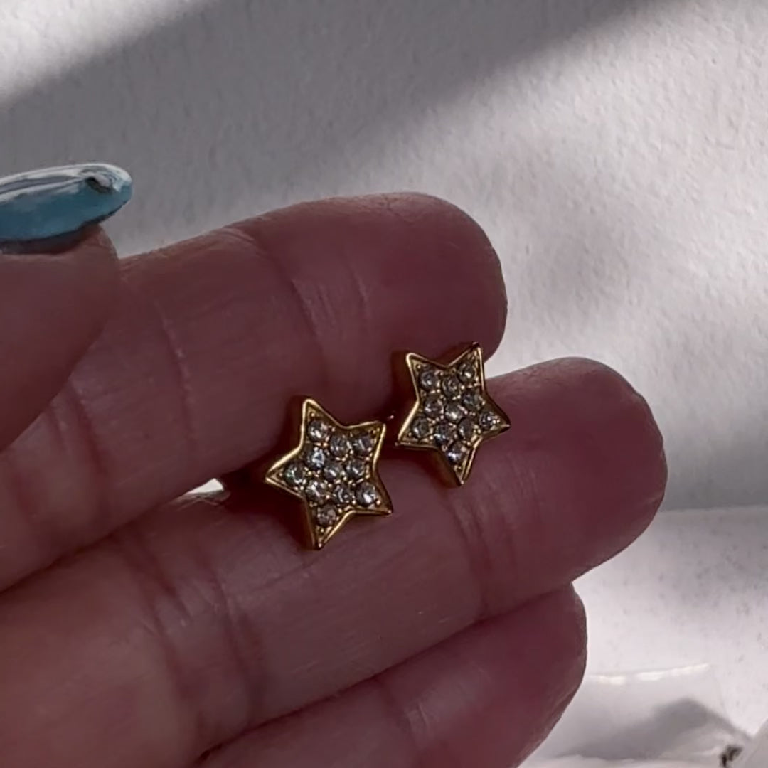 CZ Pave Star Stud Earring
