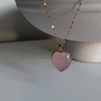 Pink Quartz Pendant Necklace