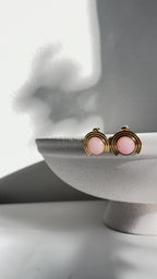 Pink Quartz Sculptural Earrings