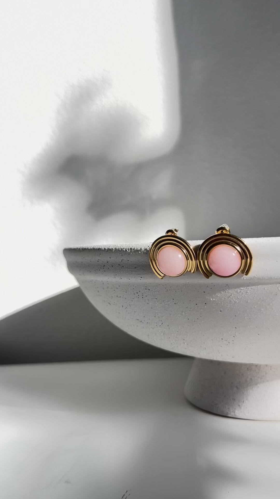 Pink Quartz Sculptural Earrings