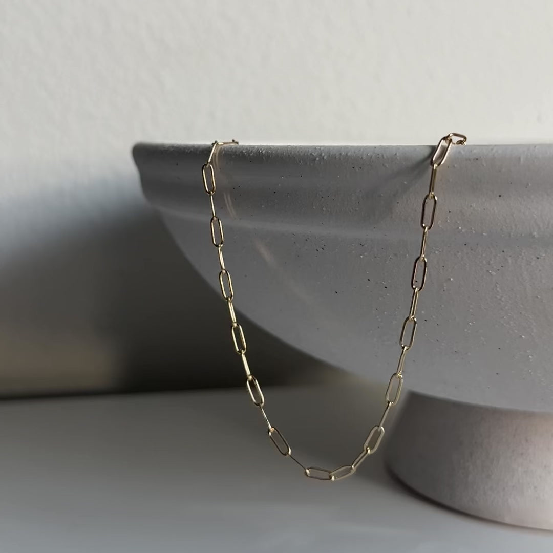 Dainty Gold Plated Paperclip Necklace