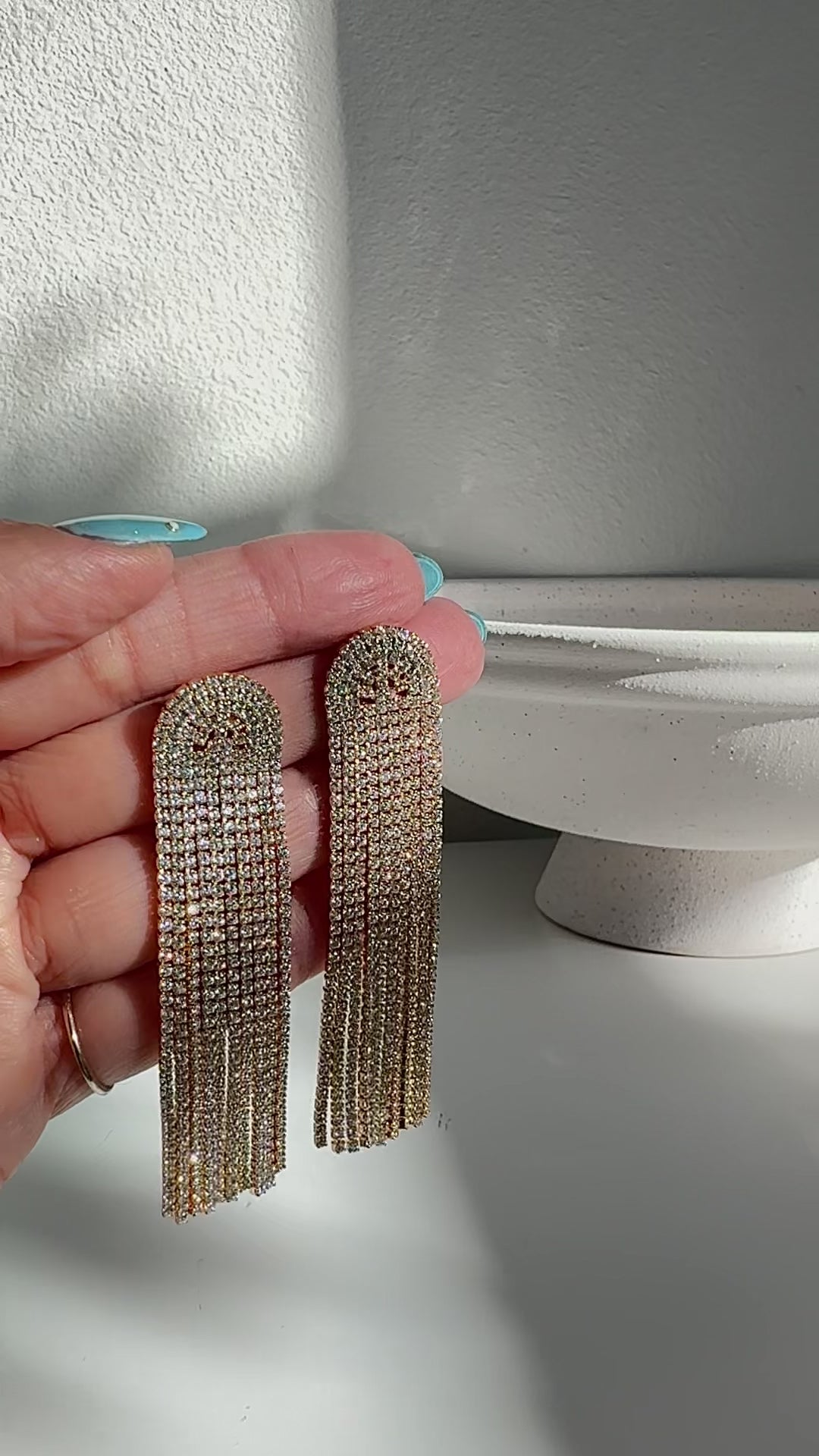 CZ Arch Tassel Earrings