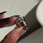 Multi Stone Spring Ring - size 6