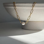 Pearl Paperclip Necklace