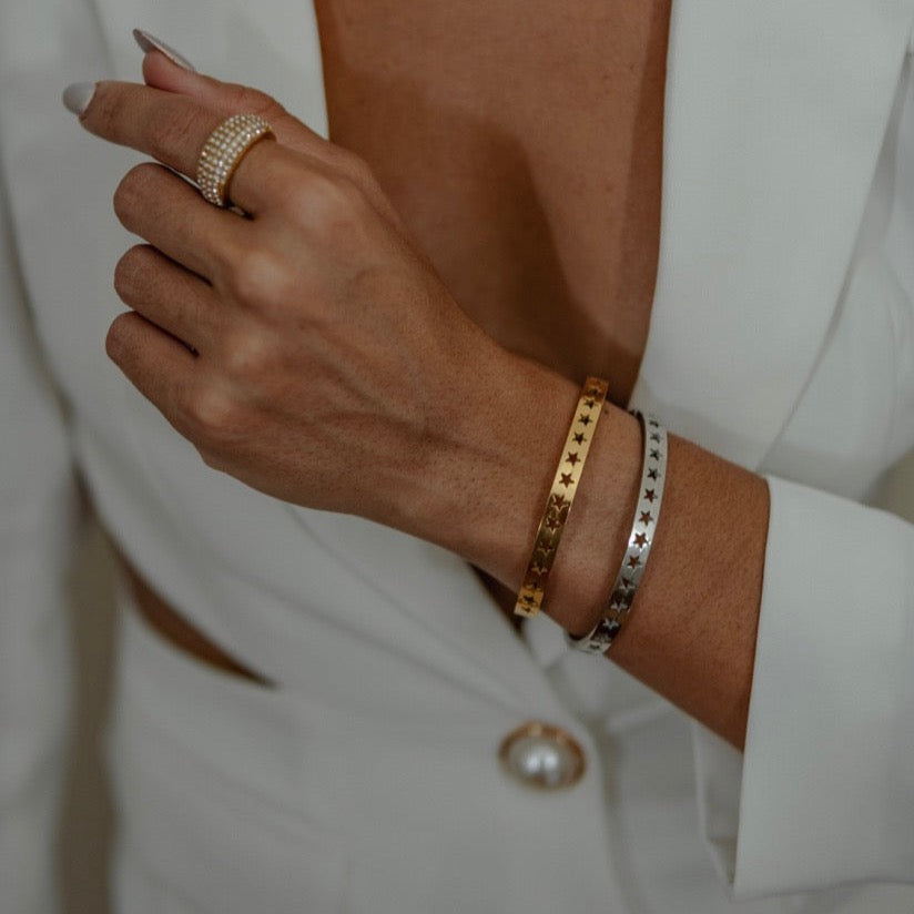 Carla Silver Multi Star Bangle