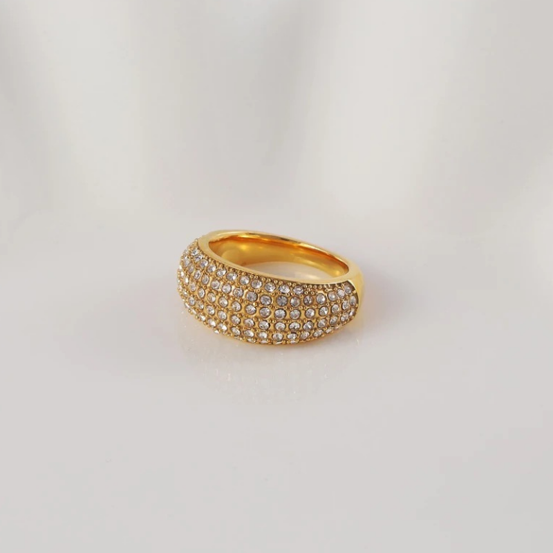 Ebony Micro Pave Cubic Zirconia Dome Ring