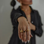 Suni Square Pave Textured Ring