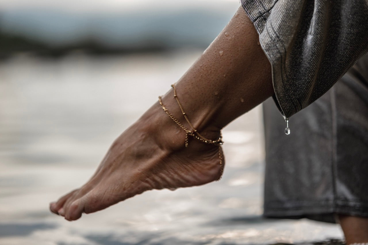 Sabina Satellite Chain Anklet | Silver