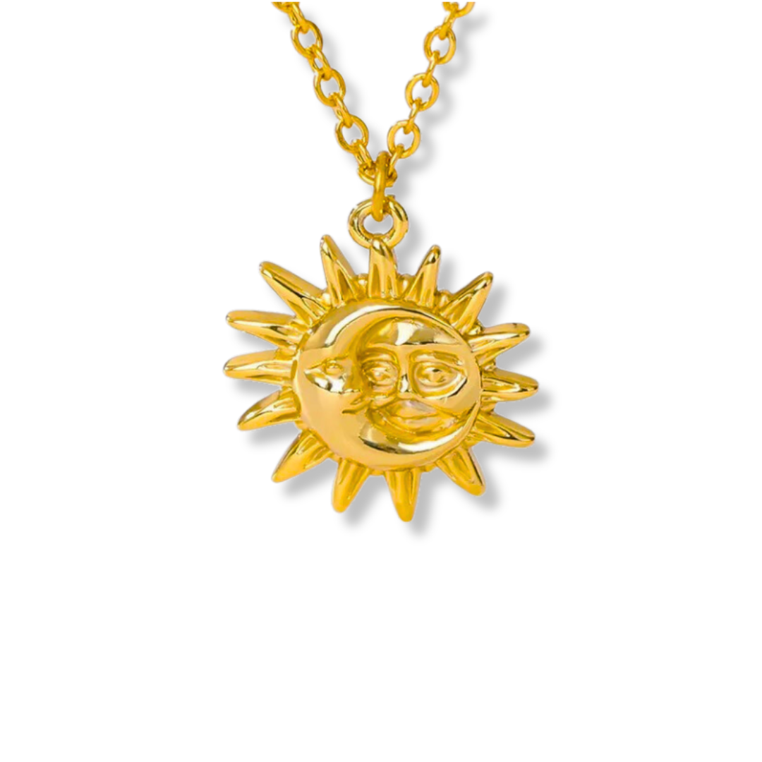 14K Solid Yellow Gold Sun Necklace – LTB JEWELRY
