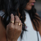 Belén Star Thick Band Ring In US | The Solshine Jewelry Co.