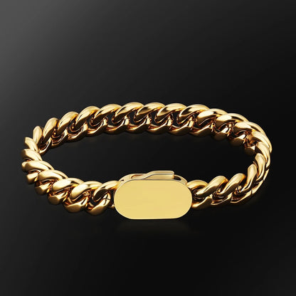 John Doe Men's 10mm Cuban Chain Bracelet | Gold