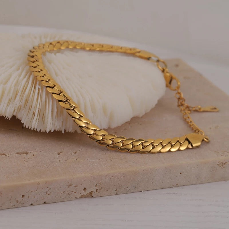 Allison Flat Cuban Bracelet In US | The Solshine Jewelry Co.