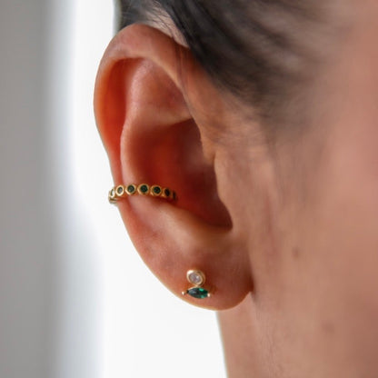 Lucy Green and Clear CZ Stud Earrings