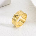 Belén Star Thick Band Ring In US | The Solshine Jewelry Co.