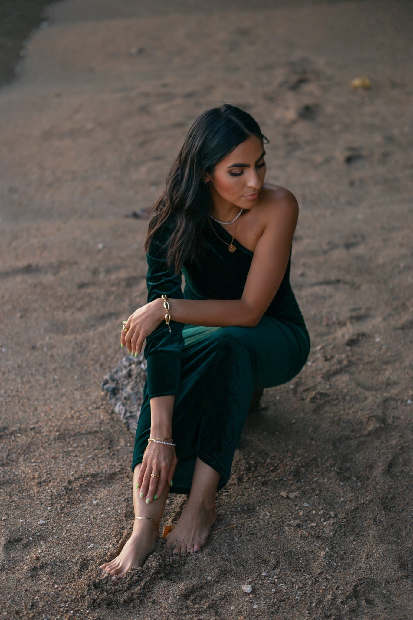 Camila Herringbone Chain Anklet